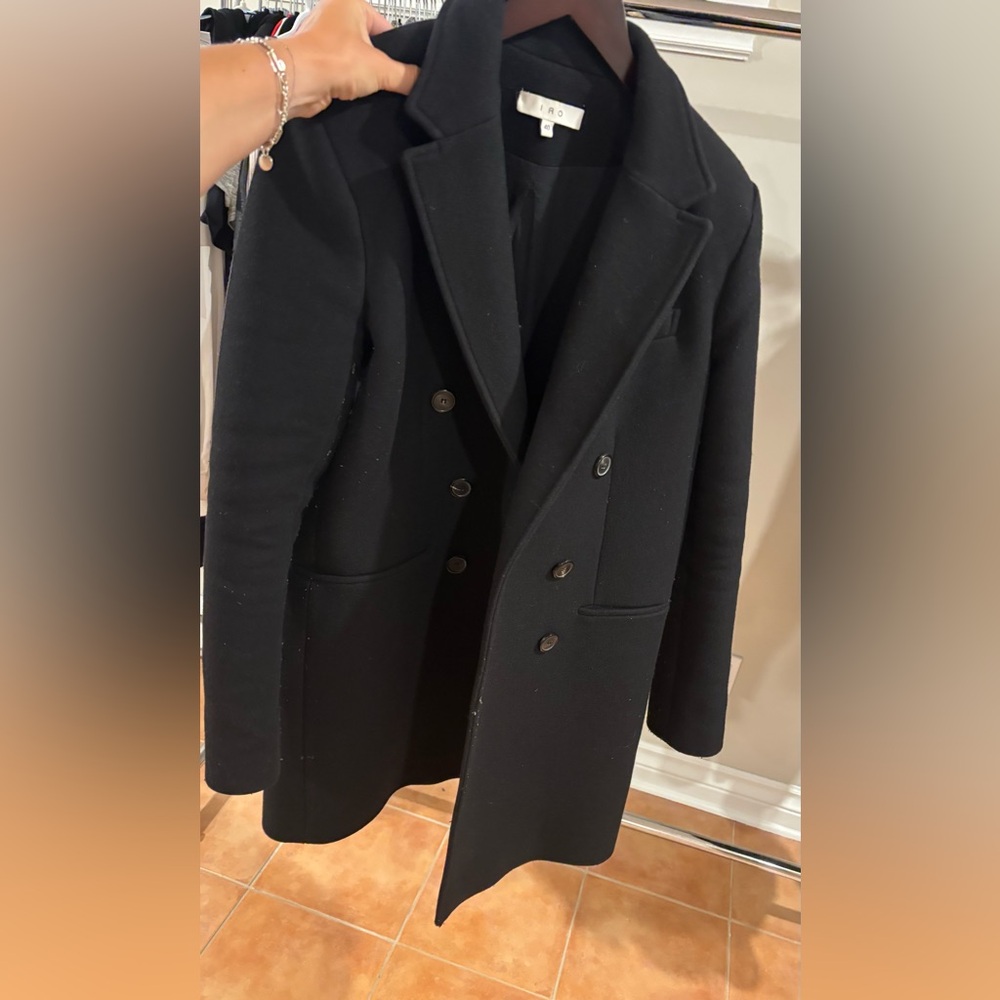 IRO Black Double-Breasted Coat